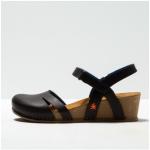 Sandales Art noires en cuir en cuir Pointure 41 avec un talon entre 3 et 5cm pour femme 