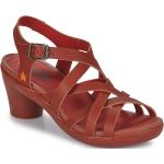 Sandales Art rouge bordeaux en cuir en cuir Pointure 41 avec un talon entre 7 et 9cm pour femme 