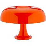 Artemide Nessino Orange. Lampe de table avec abat-jour. Luminaire en polycarbonate à émission de lumière diffuse. Fabriqué en Italie [Classe énergétique A]