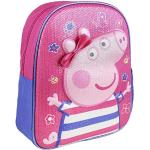 Sacs à dos scolaires roses Peppa Pig look fashion pour fille 
