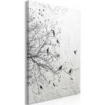 Artgeist - Tableau Oiseaux sur Arbre (1 Partie) Vertical - 40 x 60 cm - Blanc