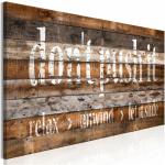 Artgeist - Tableau Planche en bois Don't Push It (1 Part) Étroit - 90 x 30 cm - Marron