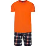 Pyjashorts d'automne Arthur orange à carreaux Taille XL look fashion pour homme 