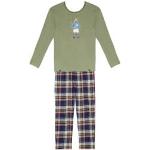 Pyjamas Arthur kaki en flanelle bio éco-responsable Taille S pour femme 