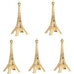 Décorations de Noël dorées en métal Tour Eiffel rustiques 