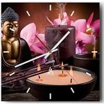 Horloges silencieuses en verre à motif Bouddha scandinaves 