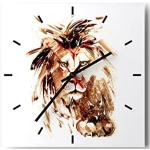 Horloges silencieuses en verre à motif lions scandinaves 