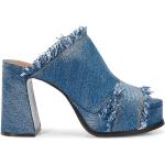 Sabots Ash bleus en tissu en cuir à bouts ouverts Pointure 41 avec un talon de plus de 9cm look fashion pour femme 