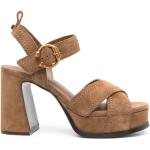 Sandales à talons Ash marron en cuir à bouts ouverts Pointure 41 look fashion pour femme 