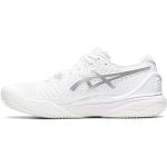 ASICS Femme Gel-Resolution 9 Clay Sneaker, White/Pure Silver, 40.5 EU