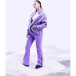 Vestes zippées d'hiver Asos 4505 violettes à motif moutons à col montant Taille XS pour femme en promo 