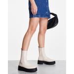 Boots Chelsea Asos Design blancs cassés à talons chunky à bouts ronds à fermetures éclair Pointure 40 pour femme en promo 