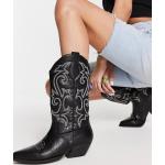 Bottines western & bottines cowboy Asos Design noires à talons carrés à bouts pointus Pointure 38 pour femme 