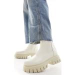 Boots Chelsea Asos Design blancs cassés à talons chunky à bouts ronds Pointure 35 pour femme en promo 