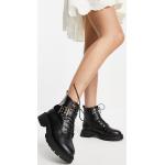 Chaussures de randonnée Asos Design noires à talons chunky à bouts ronds à lacets Pointure 43 pour femme en promo 