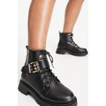 Chaussures de randonnée Asos Design noires à talons chunky à bouts ronds à fermetures éclair Pointure 43 pour femme 