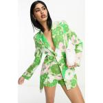 Vestes en lin Asos Design verts à fleurs en viscose Taille XXS look casual pour femme en promo 