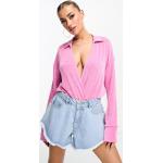 Chemises body Asos Design roses à manches longues Taille XS classiques pour femme 