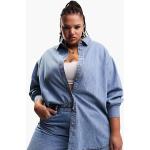Chemises en jean Asos Design bleus clairs Taille XL plus size pour femme 