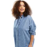Chemises en jean Asos Design bleues à manches longues Taille XXL plus size classiques pour femme 
