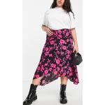 Jupes imprimées Asos Design multicolores à fleurs en viscose mi-longues Taille 3 XL plus size classiques pour femme en promo 