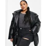 Manteaux en cuir Asos Design noirs en cuir Taille 3 XL plus size pour femme en promo 