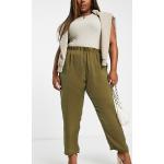 Pantalons carotte Asos Design verts en satin Taille XXL plus size pour femme en promo 