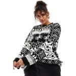 Pulls jacquard pour fêtes de Noël Asos Design noirs Taille 3 XL plus size pour femme en promo 