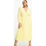 Robes plissées Asos Design jaune pastel métalliques mi-longues Taille XL plus size classiques pour femme en promo 