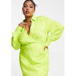 Robes courtes Asos Design vert lime en viscose à épaulettes Taille XL plus size classiques pour femme en promo 