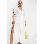 Robes évasées Asos Design blanches en viscose Taille XL plus size classiques pour femme en promo 