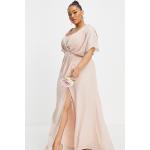 Robes col bénitier Asos Design roses à manches courtes à col bénitier Taille XL plus size classiques pour femme en promo 