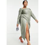 Robes Asos Design vertes à manches longues mi-longues à manches longues Taille XXL plus size classiques pour femme en promo 