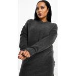 Robes en maille Asos Design grises à col rond Taille XXL plus size classiques pour femme en promo 