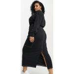 Robes sweat Asos Design noires à manches longues Taille XL plus size look casual pour femme en promo 