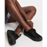 Baskets plateforme Asos Design noires en toile à lacets Pointure 35 look casual pour femme en promo 