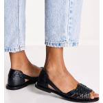Sandales plates Asos Design noires tressées en cuir à bouts ouverts Pointure 40 pour femme 