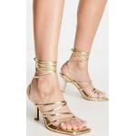 Sandales à talons Asos Design dorées à bouts ouverts Pointure 38 pour femme en promo 