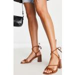 Sandales à talons Asos Design marron à talons carrés à bouts ouverts Pointure 44 pour femme en promo 