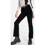 Jeans évasés Asos Design noirs en velours délavés W36 L32 pour femme en promo 