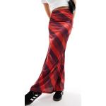 Jupes longues Asos Design rouges à rayures en satin longues Taille S classiques pour femme en promo 