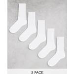 Chaussettes de sport Asos Design blanches en éponge en lot de 5 Pointure 39 pour femme 
