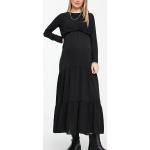 Robes d'allaitement Asos Asos Maternity noires à volants mi-longues à col rond Taille XS classiques pour femme 
