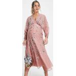 Robes mi-longues Asos Asos Maternity roses avec broderie mi-longues Taille XS classiques pour femme en promo 