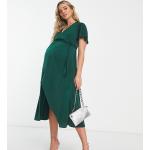 Robes cache-coeur Asos Asos Maternity vert foncé en satin Taille XXS look chic pour femme 