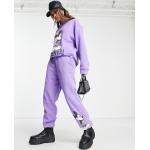 Pantalons Asos Design violets délavés à imprimés Mickey Mouse Club Mickey Mouse Taille M look Punk pour femme en promo 