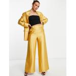 Pantalons large Asos Design dorés en viscose Taille L look casual pour femme en promo 