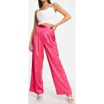 Pantalons taille haute Asos Design roses en satin Taille S look casual pour femme en promo 