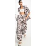 Pantalons large Asos Design multicolores à imprimé animal en viscose à motif animaux Taille XXS pour femme en promo 