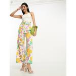 Pantalons large Asos Design multicolores à fleurs en viscose Taille L pour femme en promo 